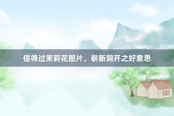 信得过茉莉花图片，崭新洞开之好意思